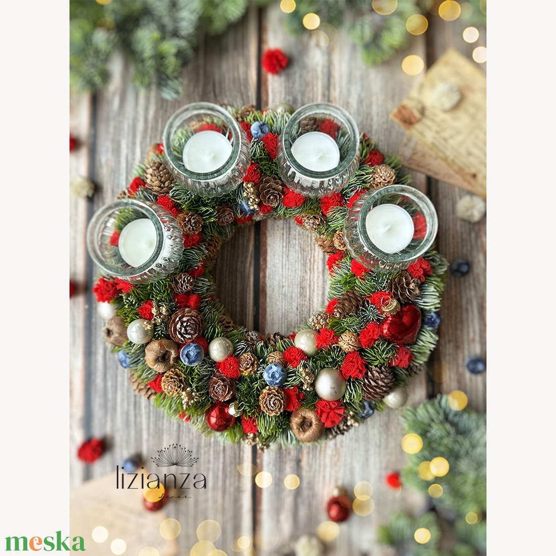 'Judit' adventi koszorú  - karácsony - adventi díszek - adventi koszorú - Meska.hu