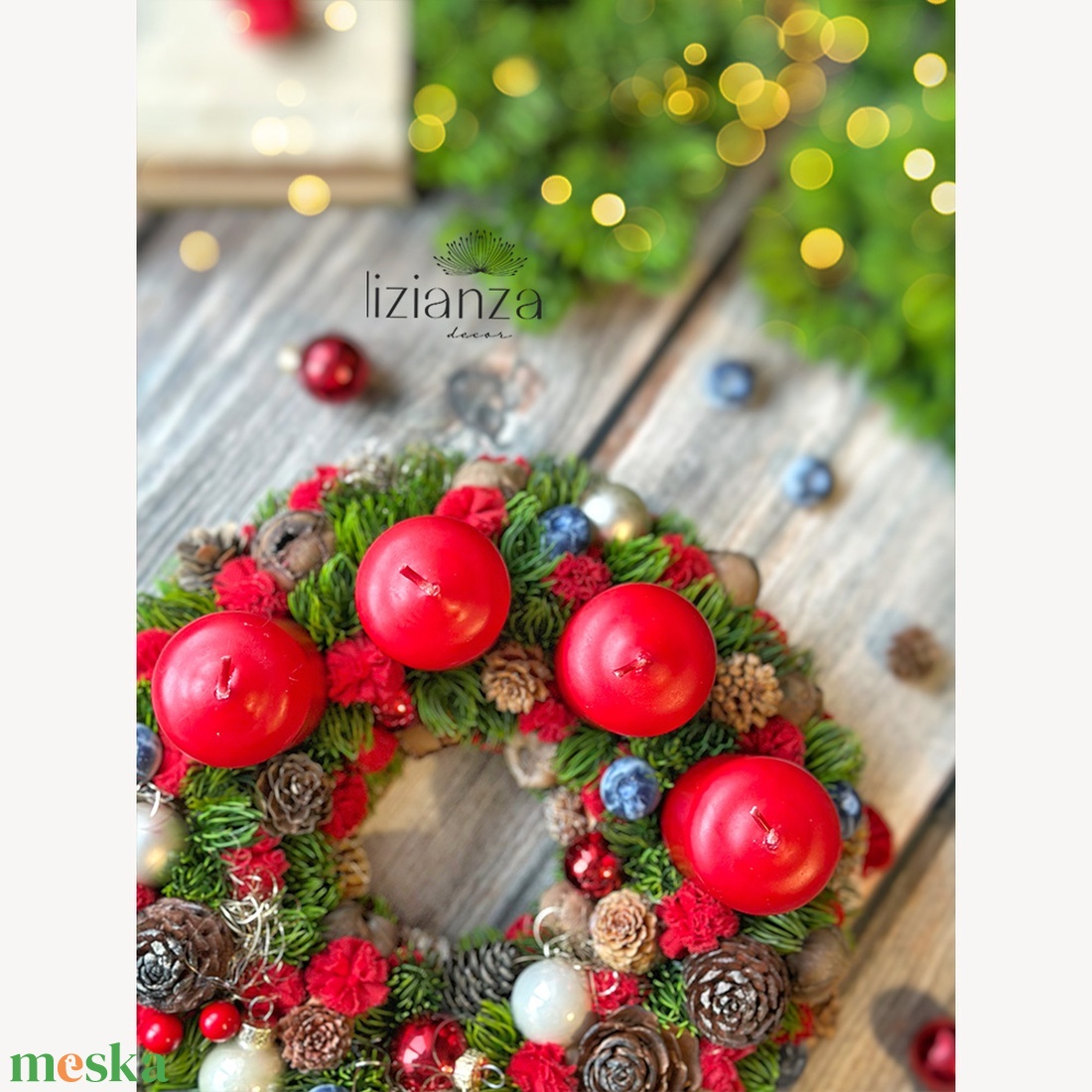 'Hanna' adventi koszorú  - karácsony - adventi díszek - adventi koszorú - Meska.hu