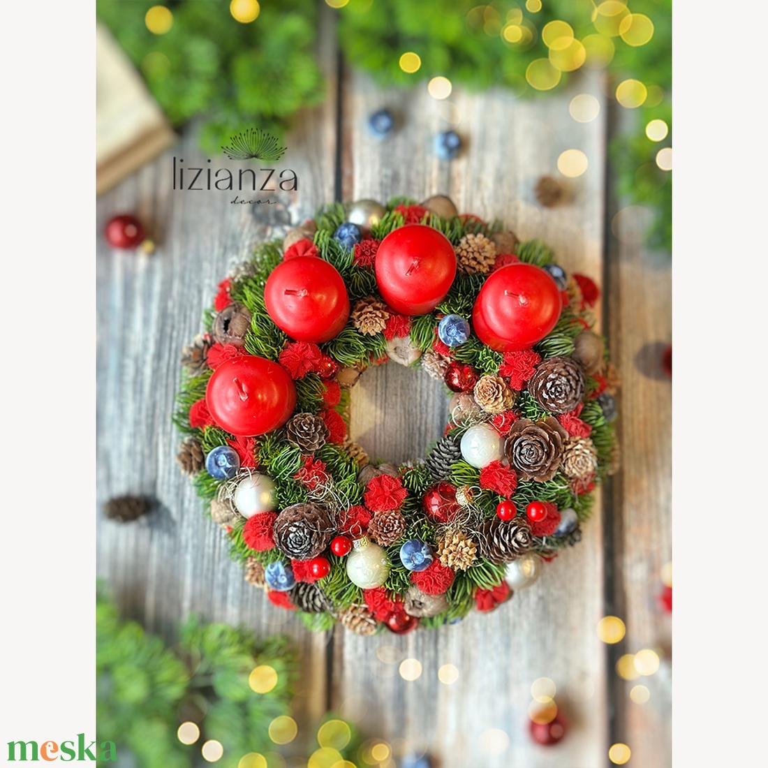 'Hanna' adventi koszorú  - karácsony - adventi díszek - adventi koszorú - Meska.hu