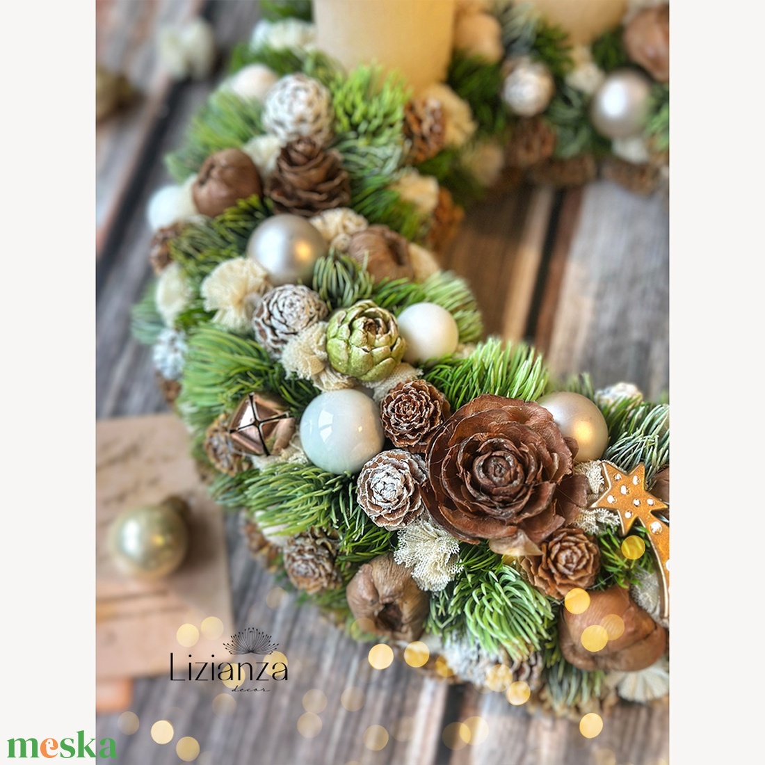 'Gyöngyös' adventi koszorú  - karácsony - adventi díszek - adventi koszorú - Meska.hu
