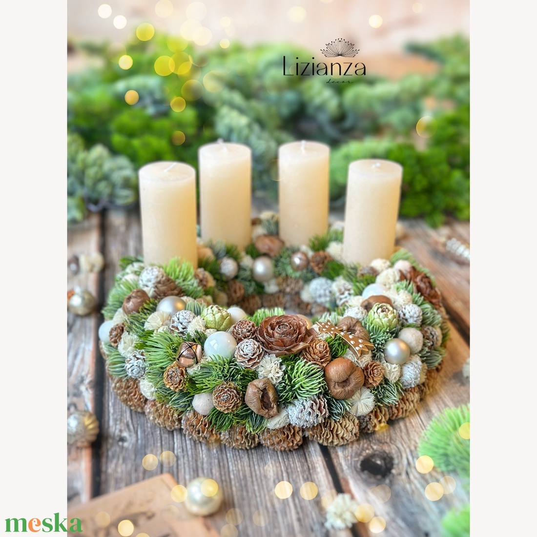 'Gyöngyös' adventi koszorú  - karácsony - adventi díszek - adventi koszorú - Meska.hu
