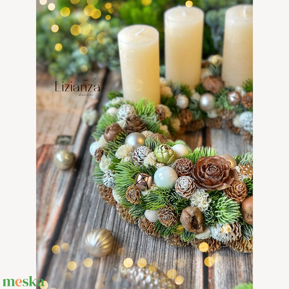 'Gyöngyös' adventi koszorú  - karácsony - adventi díszek - adventi koszorú - Meska.hu