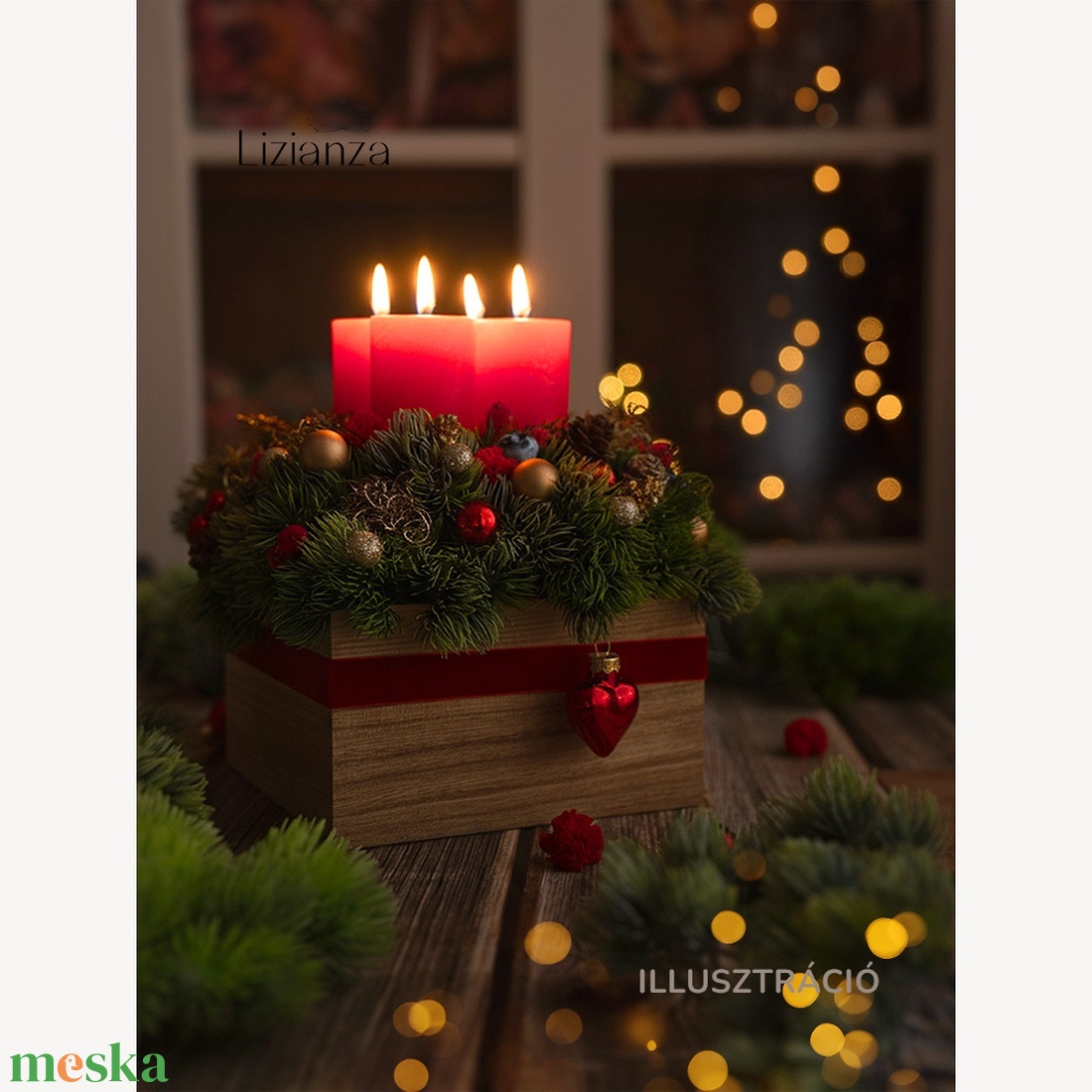 'Mia' adventi asztaldísz - karácsony - karácsonyi lakásdekoráció - ünnepi asztaldekoráció - Meska.hu