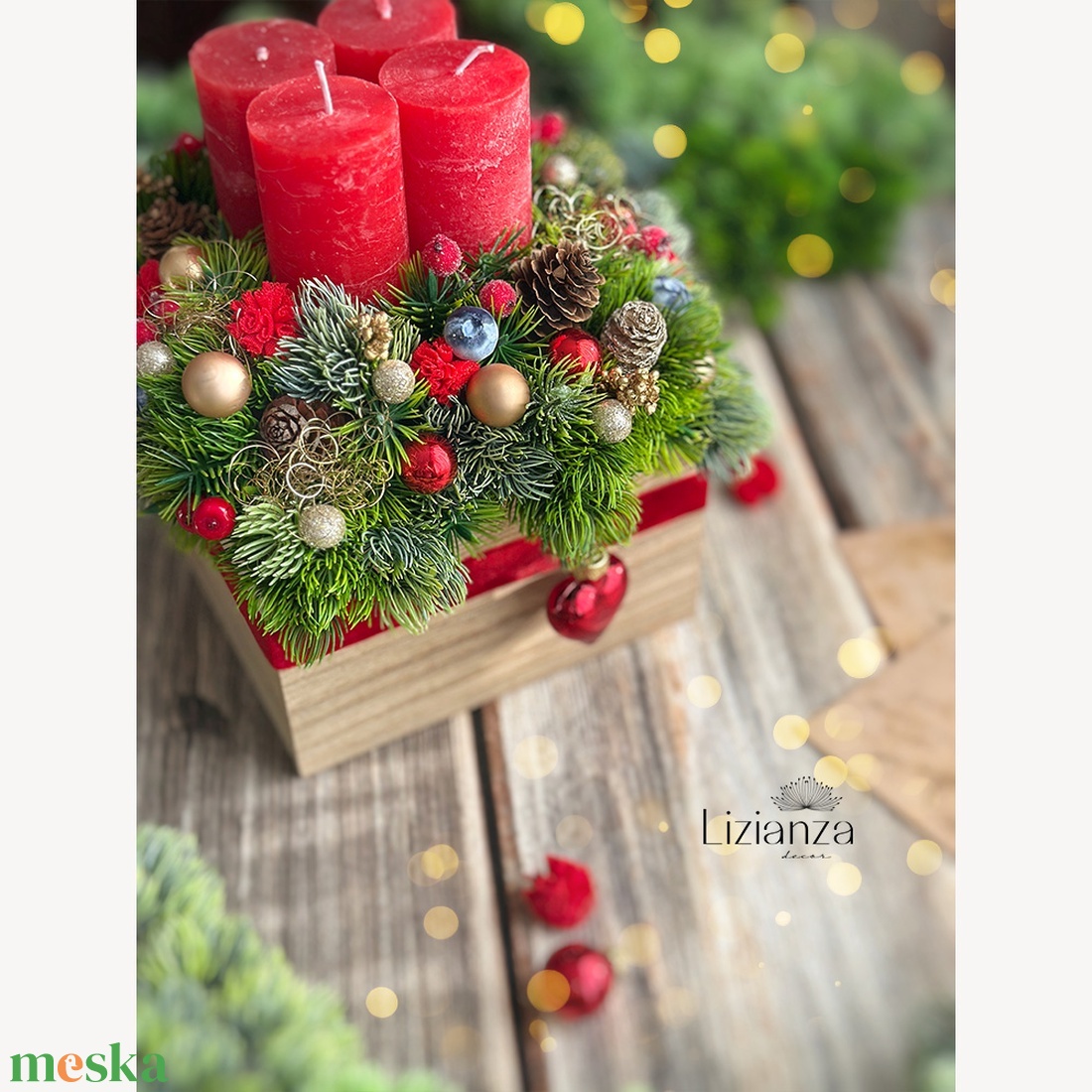 'Mia' adventi asztaldísz - karácsony - karácsonyi lakásdekoráció - ünnepi asztaldekoráció - Meska.hu