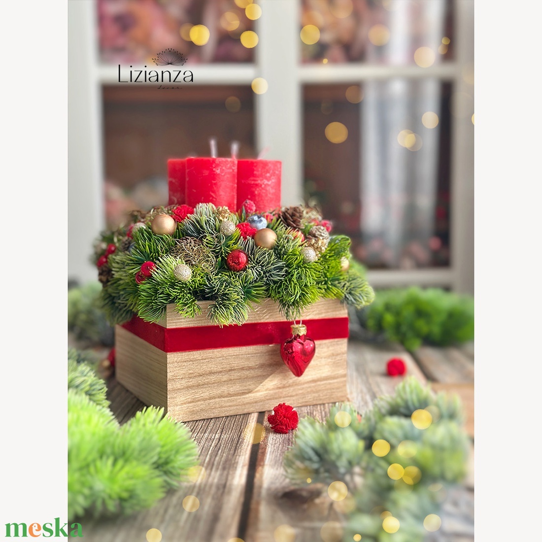 'Mia' adventi asztaldísz - karácsony - karácsonyi lakásdekoráció - ünnepi asztaldekoráció - Meska.hu