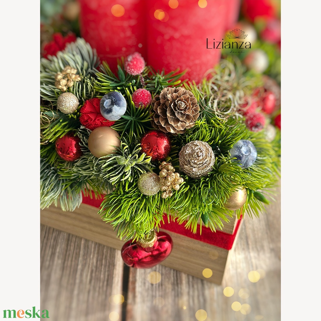 'Mia' adventi asztaldísz - karácsony - karácsonyi lakásdekoráció - ünnepi asztaldekoráció - Meska.hu
