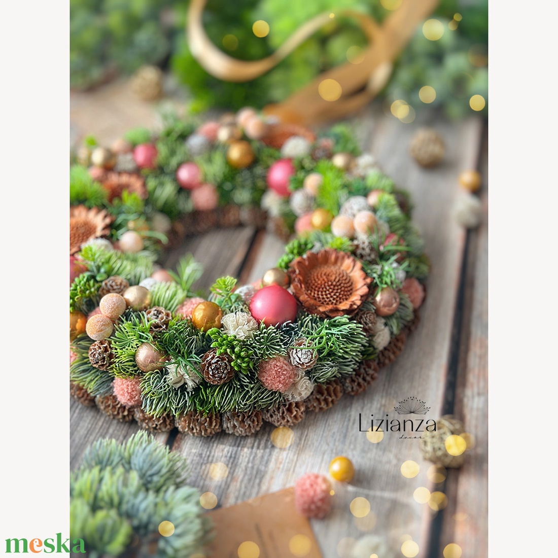 Miranda adventi ajtódísz (30cm) - karácsony - karácsonyi lakásdekoráció - karácsonyi ajtódíszek - Meska.hu
