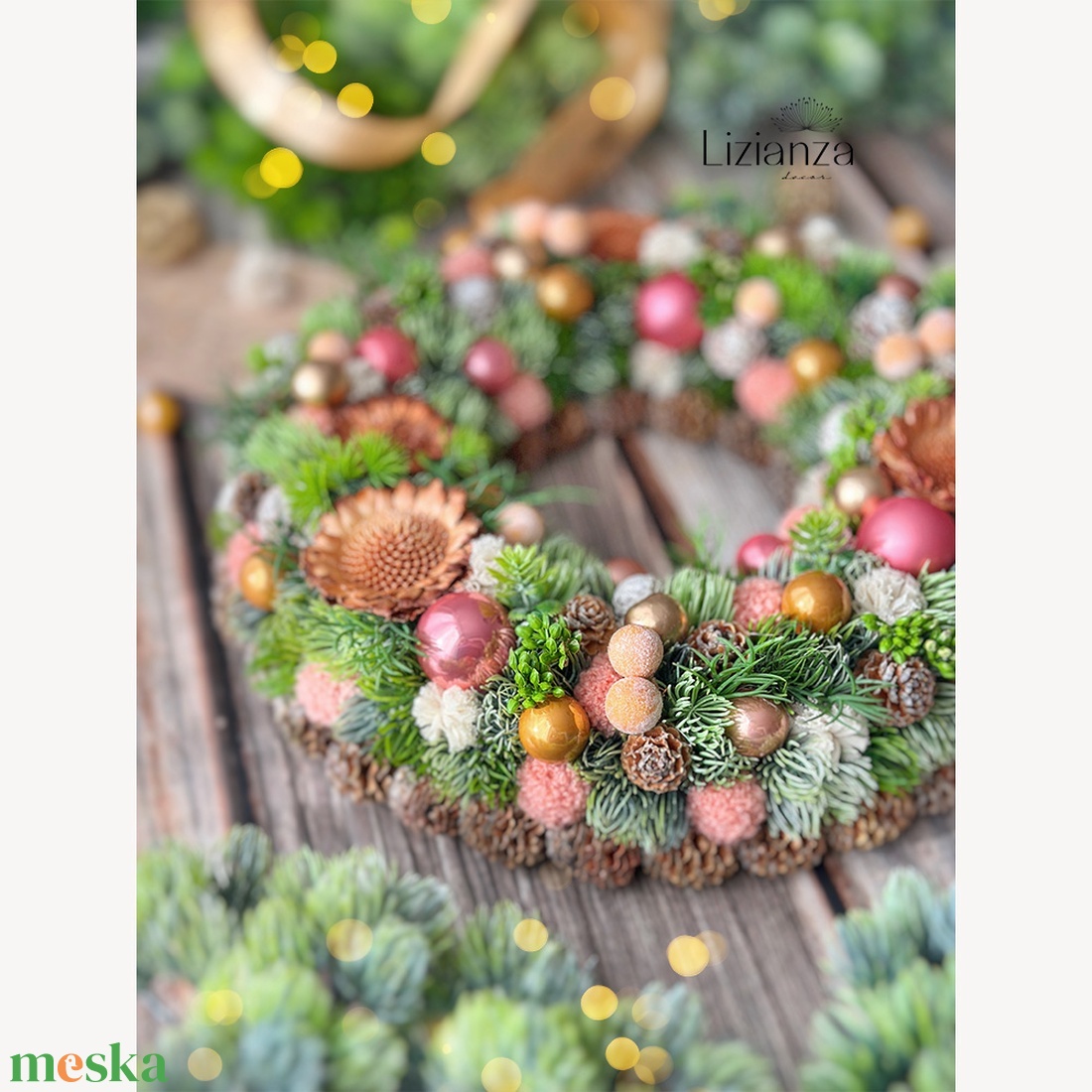 Miranda adventi ajtódísz (30cm) - karácsony - karácsonyi lakásdekoráció - karácsonyi ajtódíszek - Meska.hu