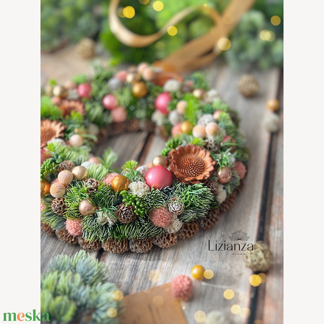 Miranda adventi ajtódísz (30cm) - karácsony - karácsonyi lakásdekoráció - karácsonyi ajtódíszek - Meska.hu