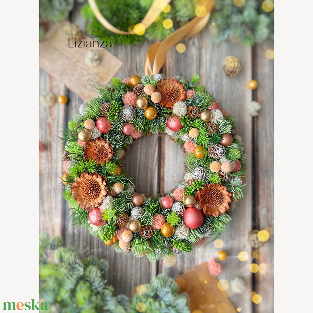 Miranda adventi ajtódísz (30cm) - karácsony - karácsonyi lakásdekoráció - karácsonyi ajtódíszek - Meska.hu