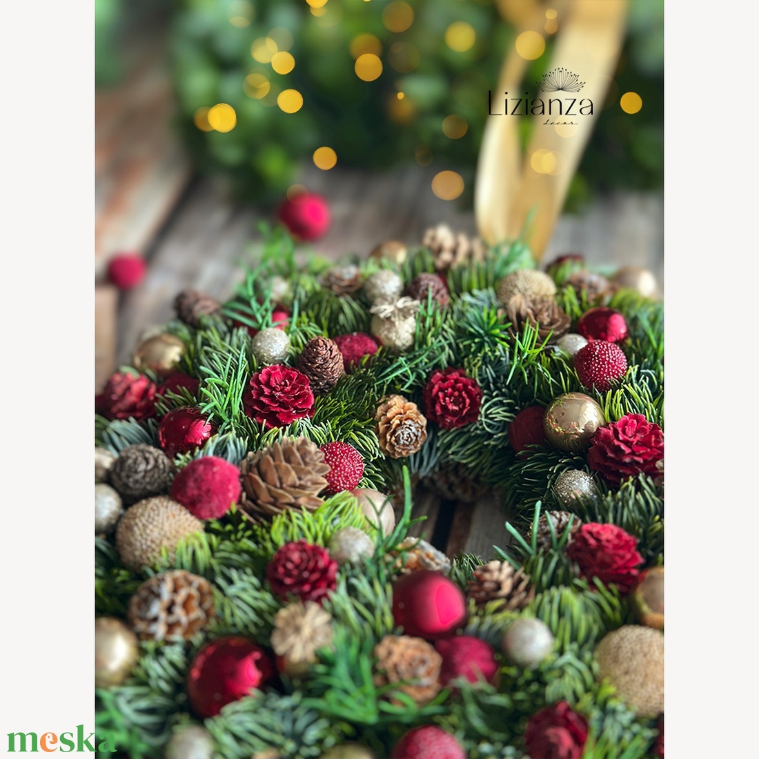 'Aisa' adventi ajtódísz (27cm) - karácsony - karácsonyi lakásdekoráció - karácsonyi ajtódíszek - Meska.hu