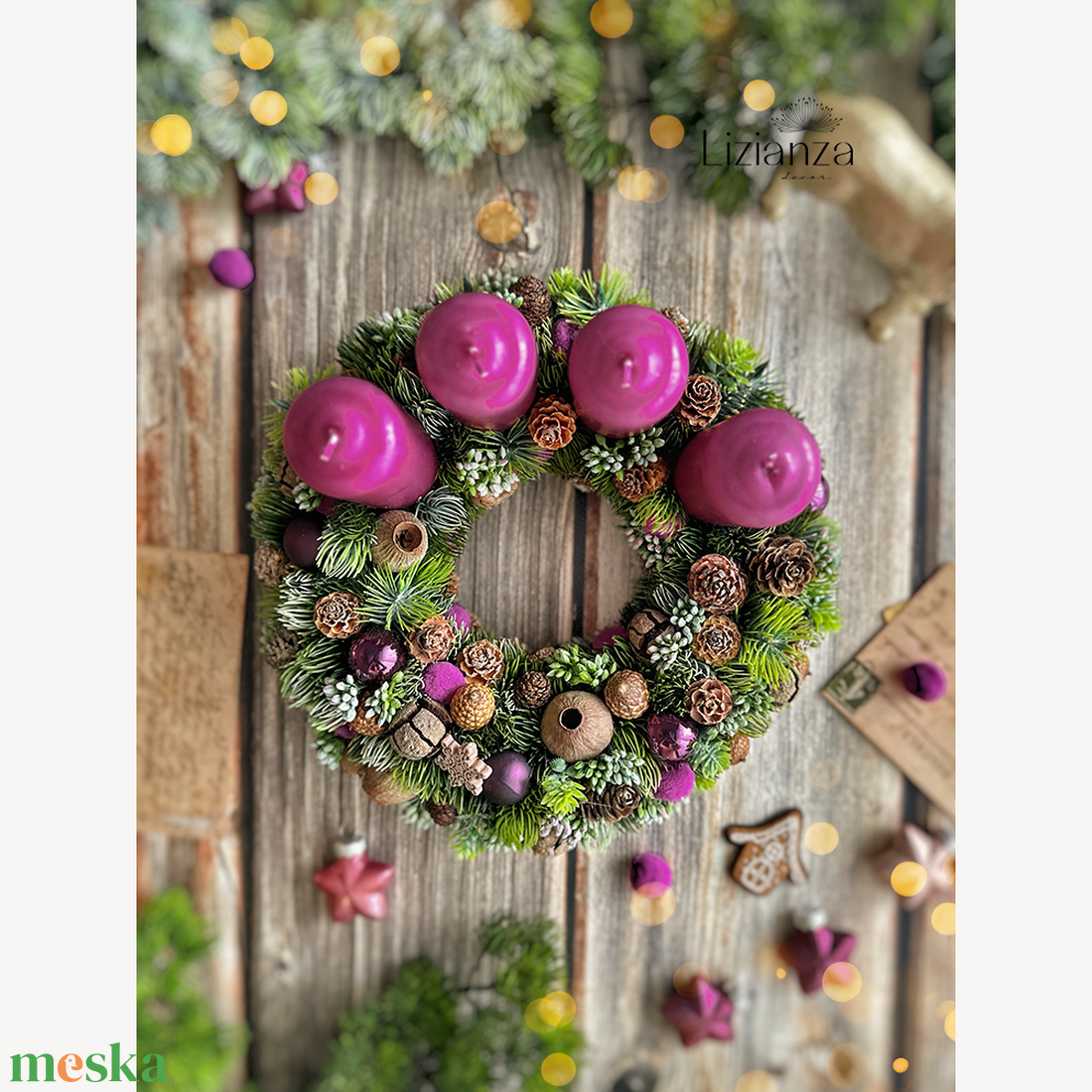 Dorothy adventi koszorú - karácsony - adventi díszek - adventi koszorú - Meska.hu