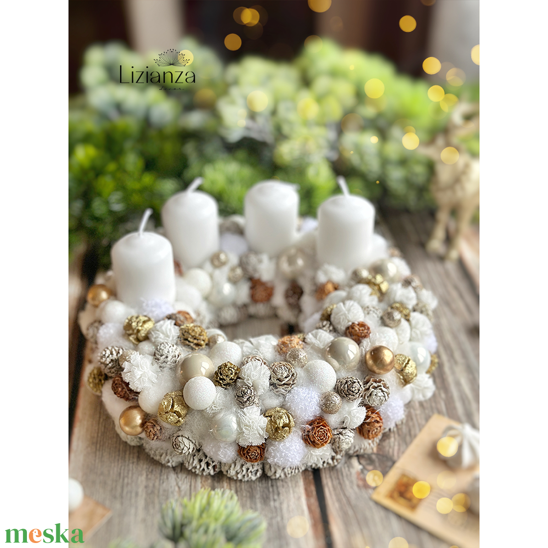 Panna adventi koszorú - karácsony - adventi díszek - adventi koszorú - Meska.hu