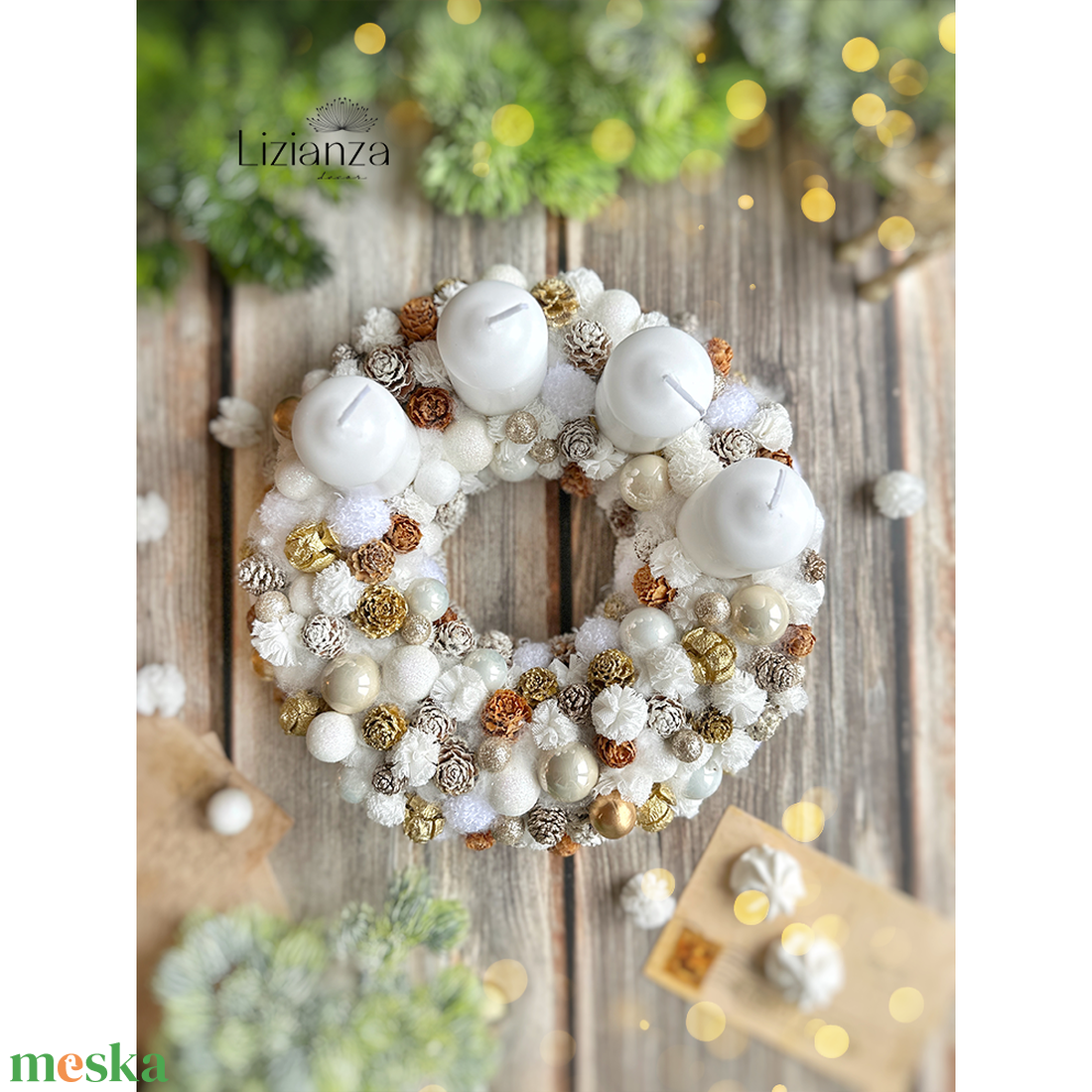 Panna adventi koszorú - karácsony - adventi díszek - adventi koszorú - Meska.hu