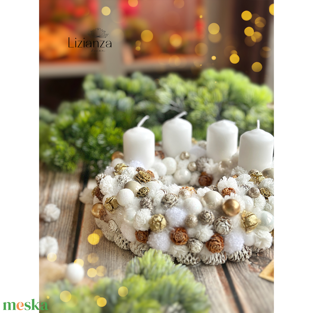 Panna adventi koszorú - karácsony - adventi díszek - adventi koszorú - Meska.hu