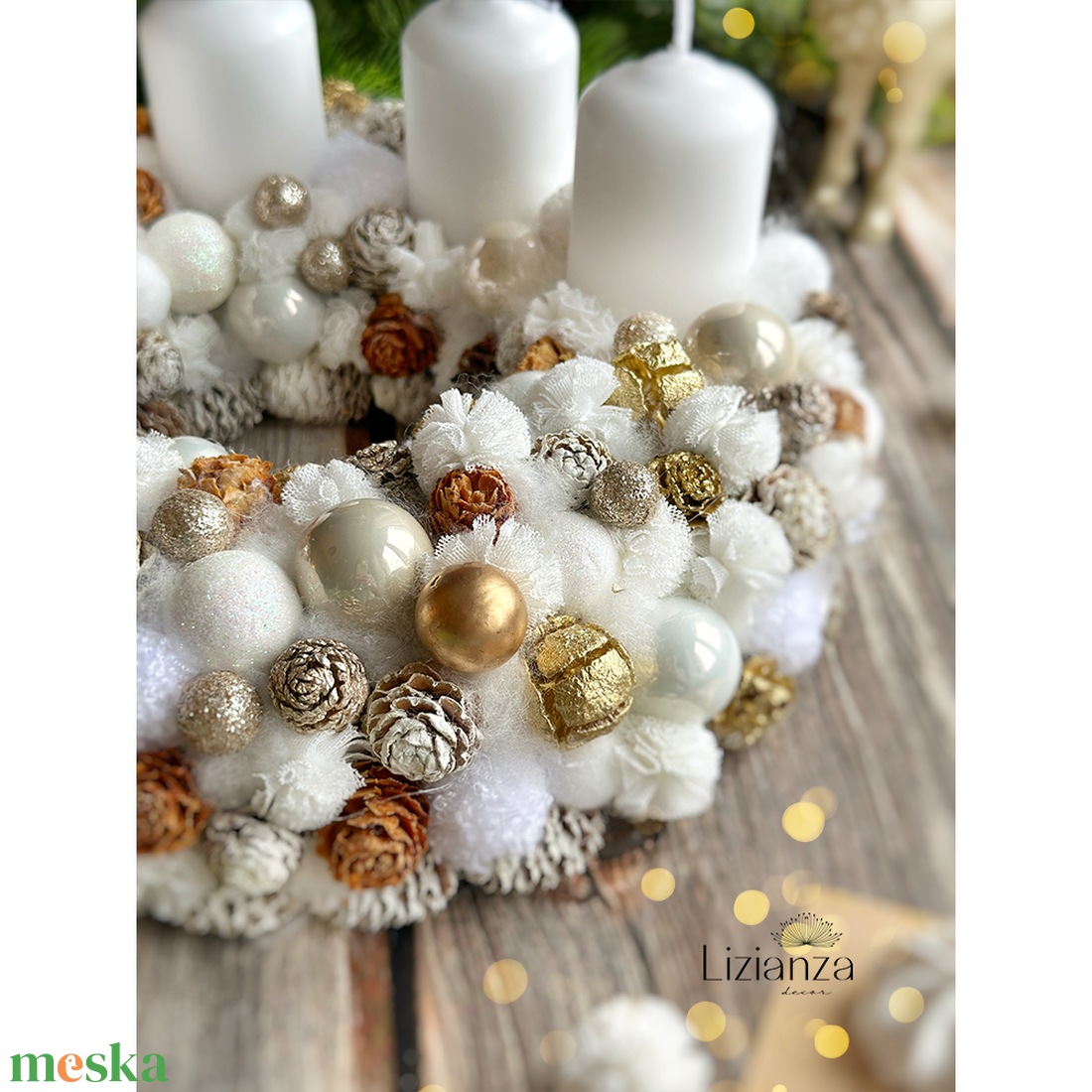 Panna adventi koszorú - karácsony - adventi díszek - adventi koszorú - Meska.hu