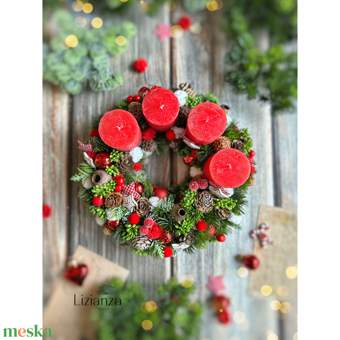 Lotti adventi koszorú  - karácsony - adventi díszek - adventi koszorú - Meska.hu