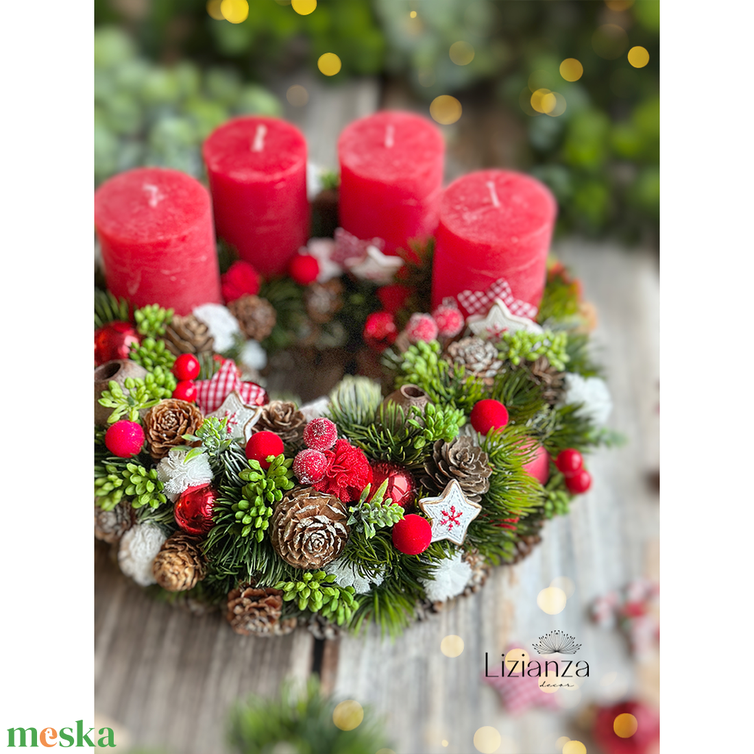 Lotti adventi koszorú  - karácsony - adventi díszek - adventi koszorú - Meska.hu
