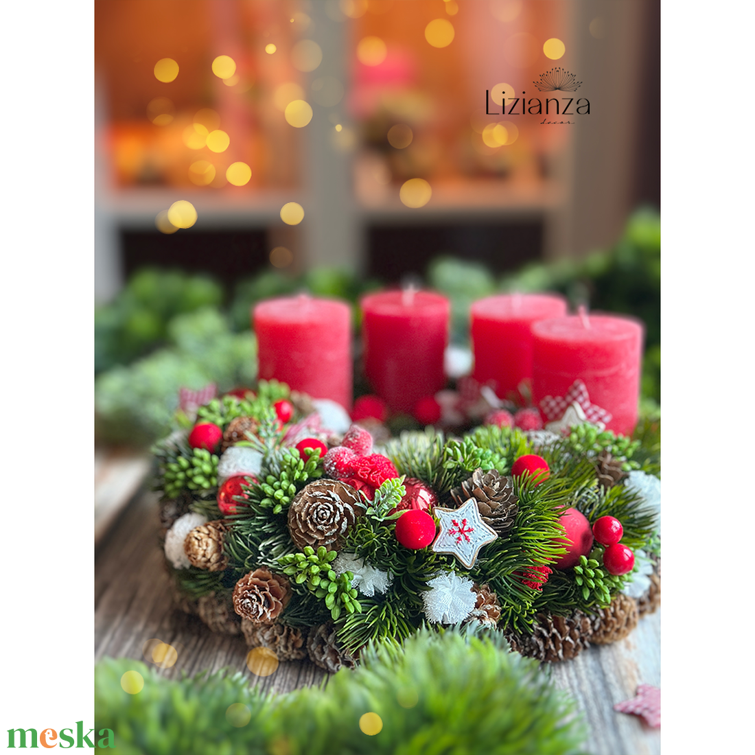Lotti adventi koszorú  - karácsony - adventi díszek - adventi koszorú - Meska.hu