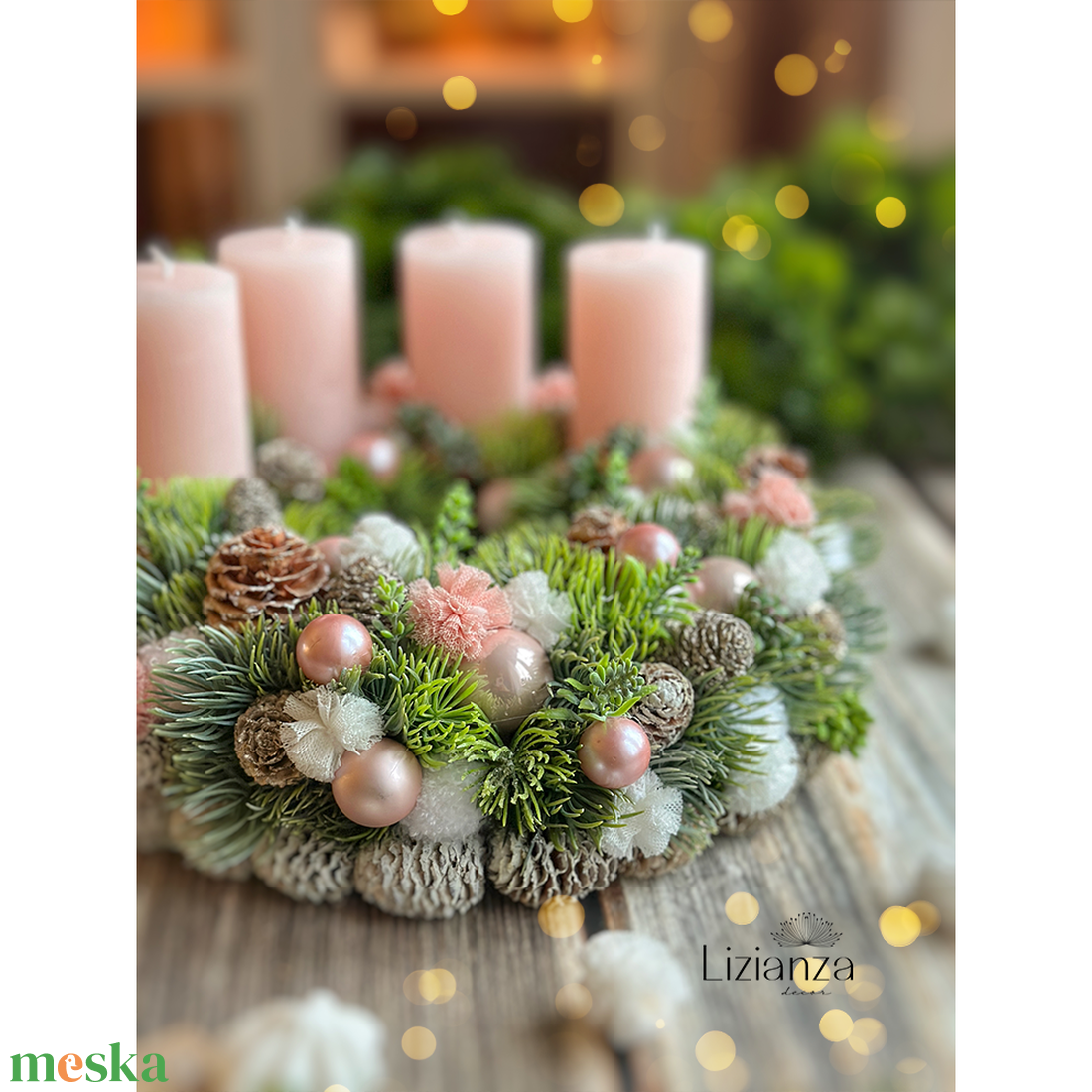 Elisa adventi koszorú  - karácsony - adventi díszek - adventi koszorú - Meska.hu