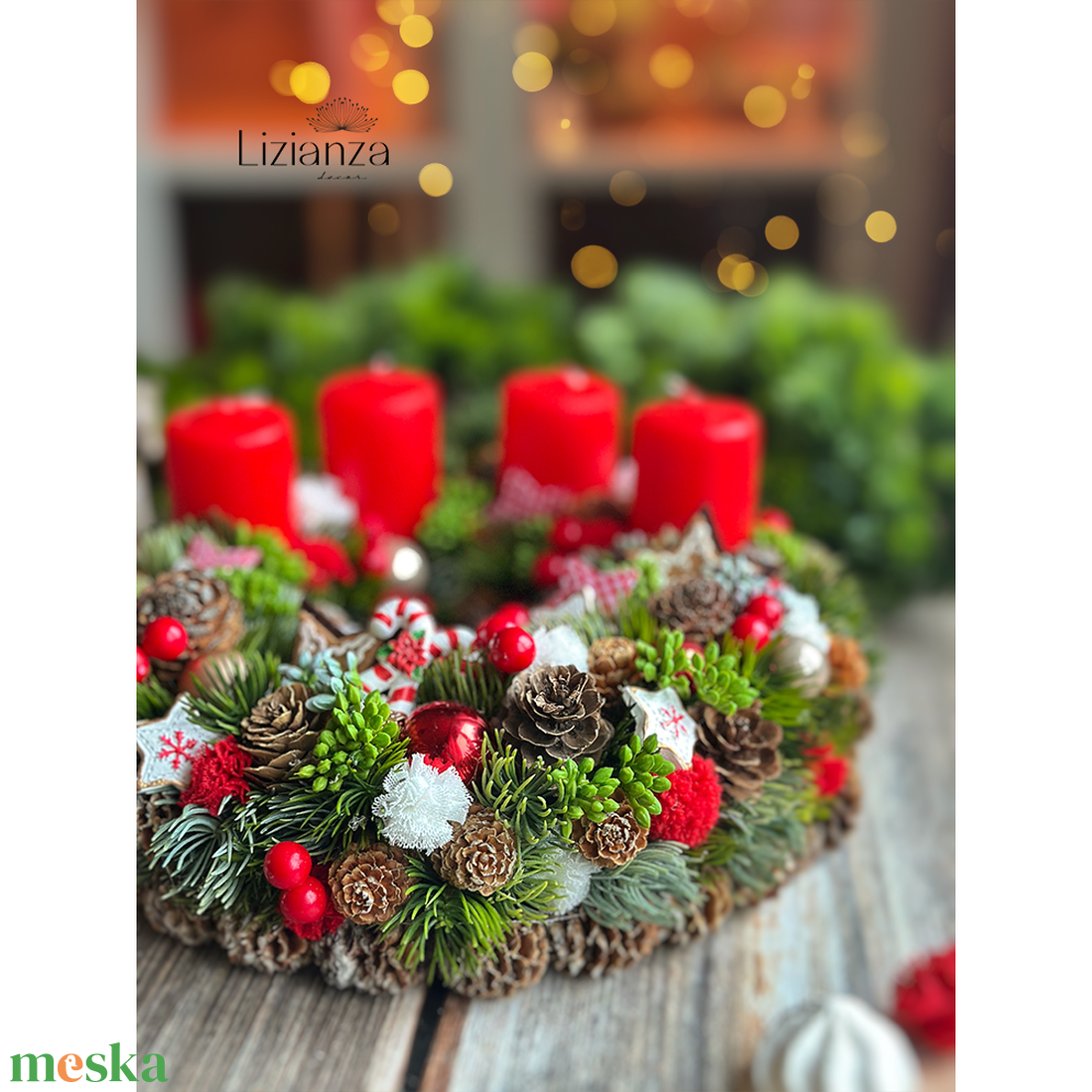 Lotti adventi koszorú  - karácsony - adventi díszek - adventi koszorú - Meska.hu