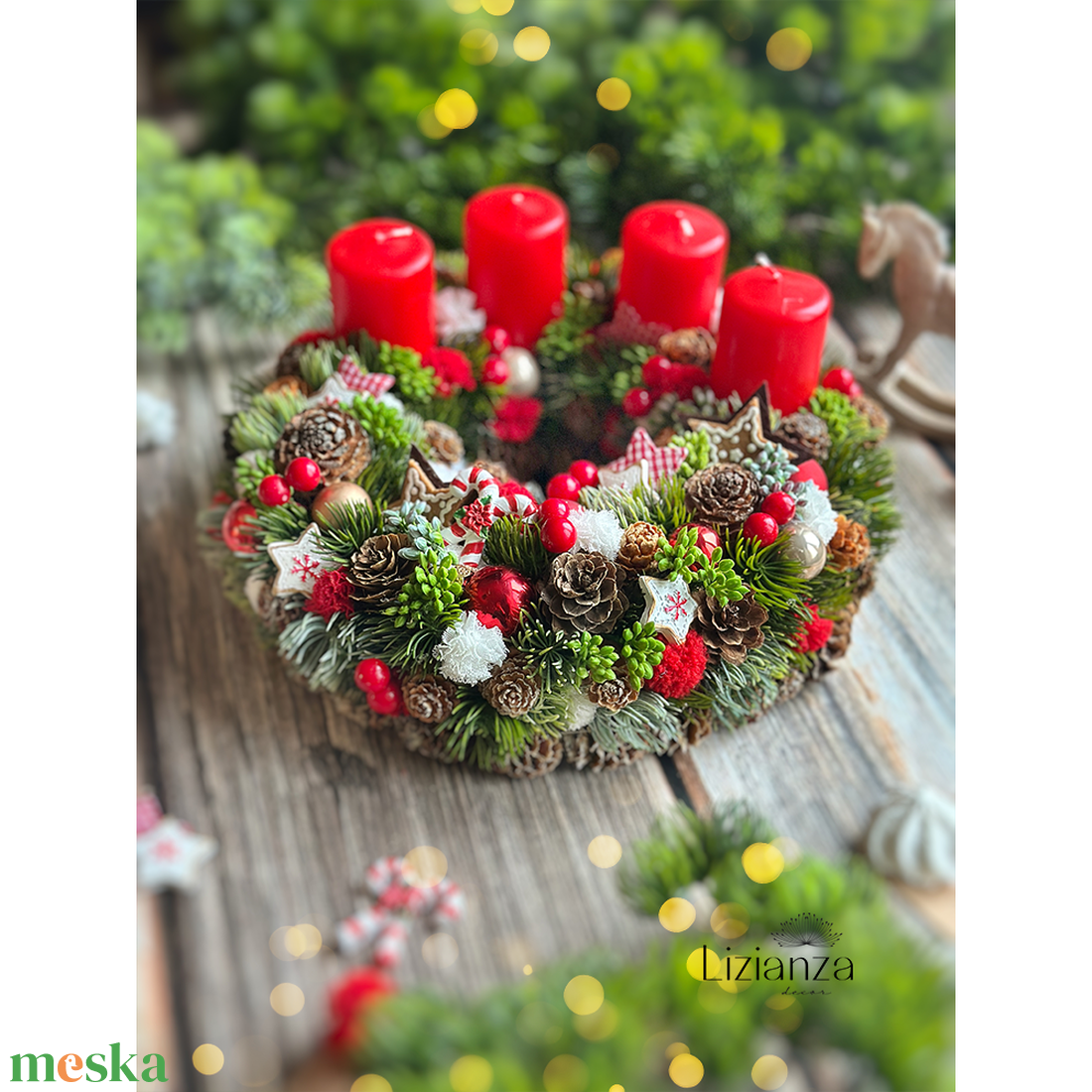 Lotti adventi koszorú  - karácsony - adventi díszek - adventi koszorú - Meska.hu