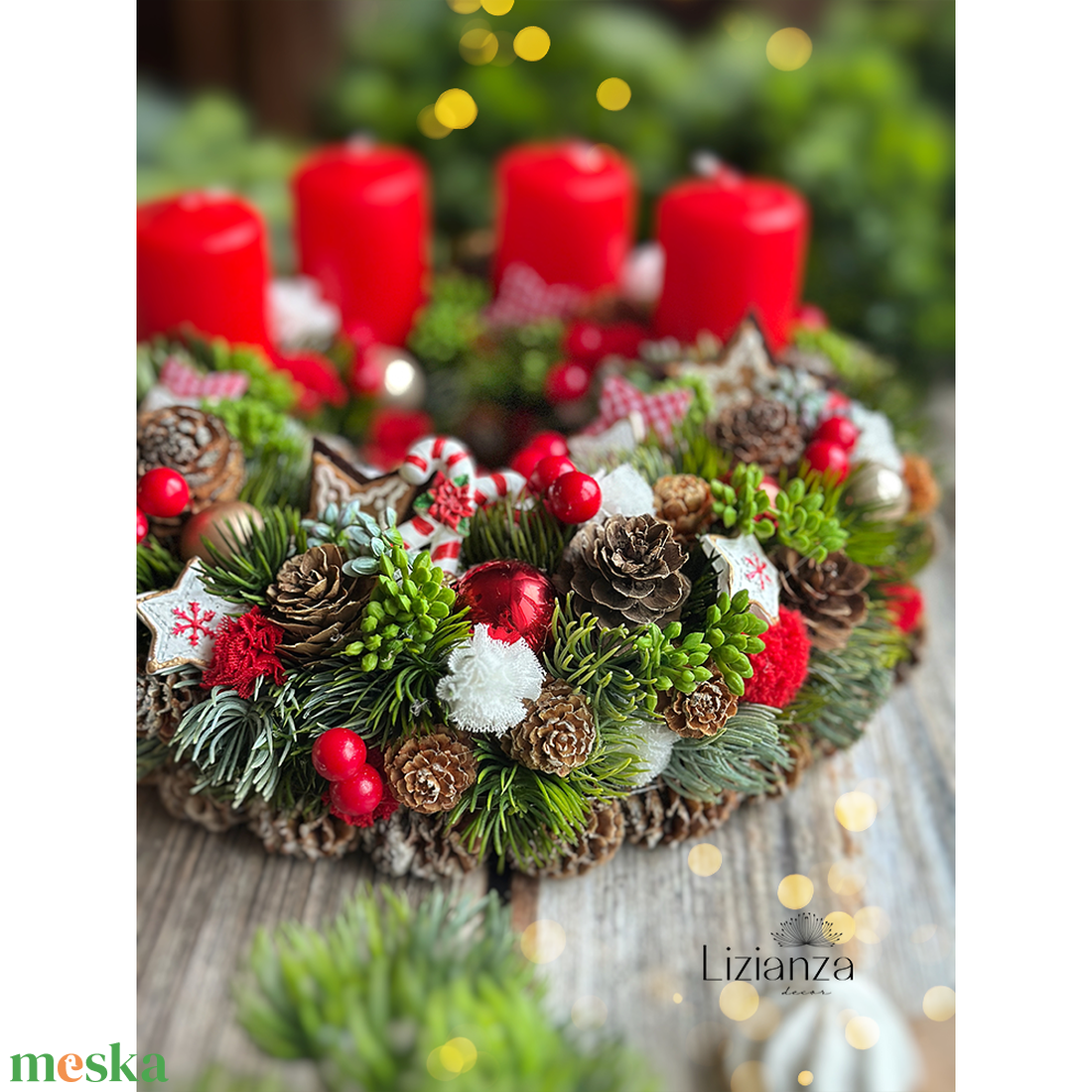 Lotti adventi koszorú  - karácsony - adventi díszek - adventi koszorú - Meska.hu
