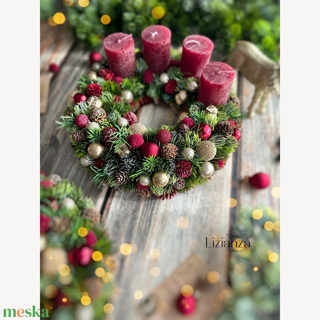  Aisa adventi koszorú - karácsony - adventi díszek - adventi koszorú - Meska.hu