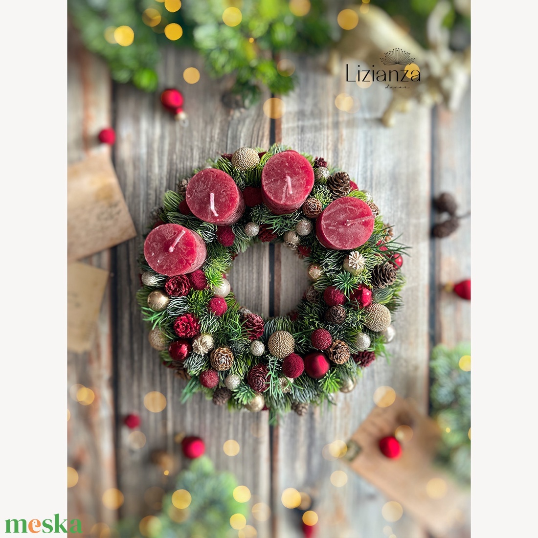  Aisa adventi koszorú - karácsony - adventi díszek - adventi koszorú - Meska.hu