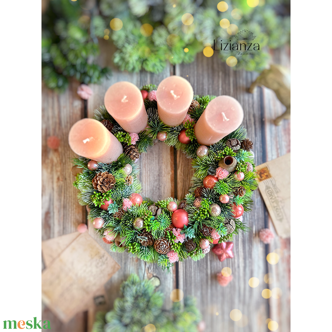 Fédra adventi koszorú - karácsony - adventi díszek - adventi koszorú - Meska.hu