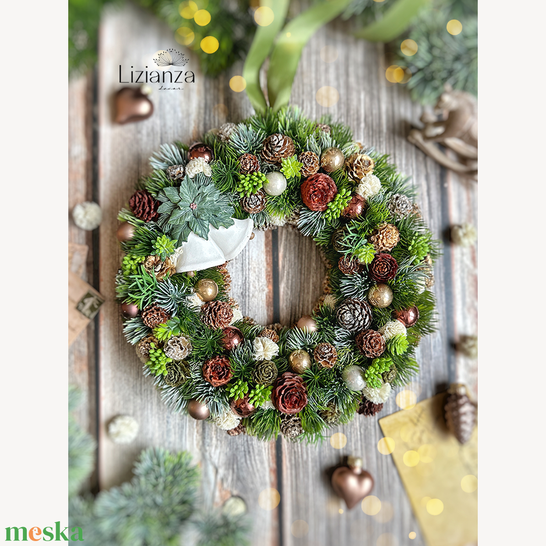 Berta adventi ajtódísz - karácsony - adventi díszek - adventi ajtódísz - Meska.hu