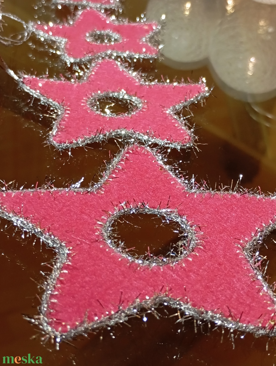 Rózsaszín filc hold csillagokkal � kézzel készült, nyugtató gyerekszoba dekor - otthon & életmód - babaszoba, gyerekszoba - babaszoba dekoráció - Meska.hu