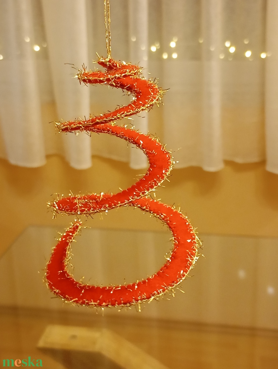 Forgó spirál � kézzel készült, csillogó filc dísz - karácsony - karácsonyi lakásdekoráció - karácsonyi fénydekoráció - Meska.hu