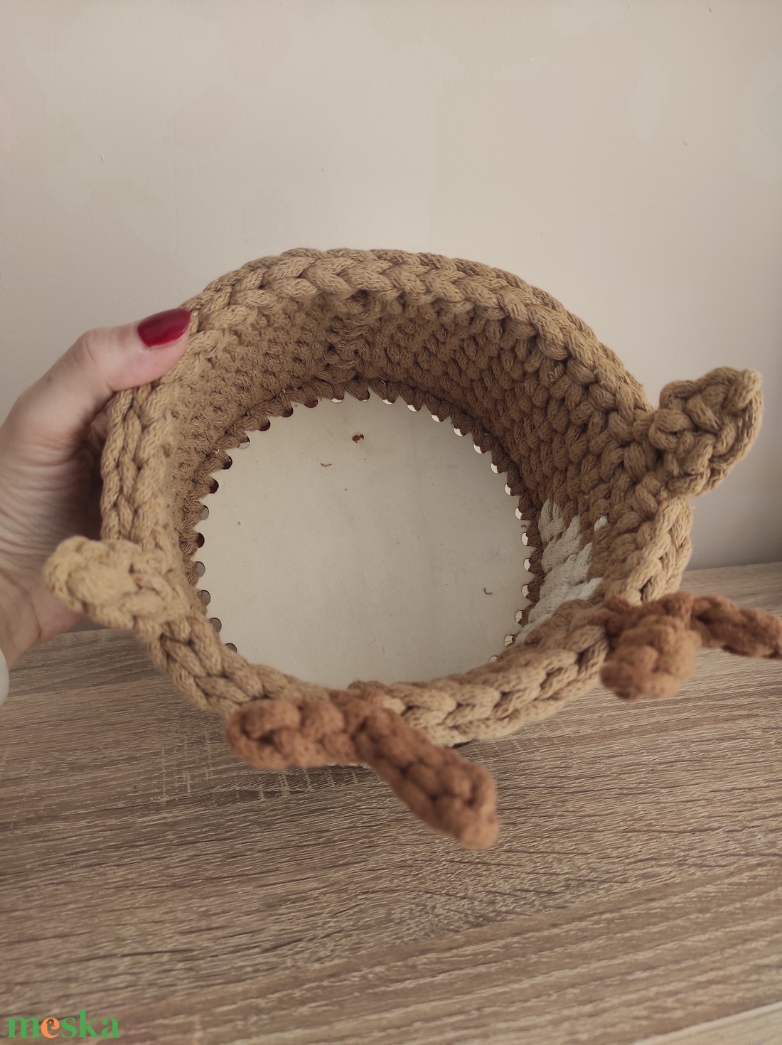 Szarvasos horgolt tároló  - otthon & életmód - dekoráció - asztal és polc dekoráció - asztaldísz - Meska.hu