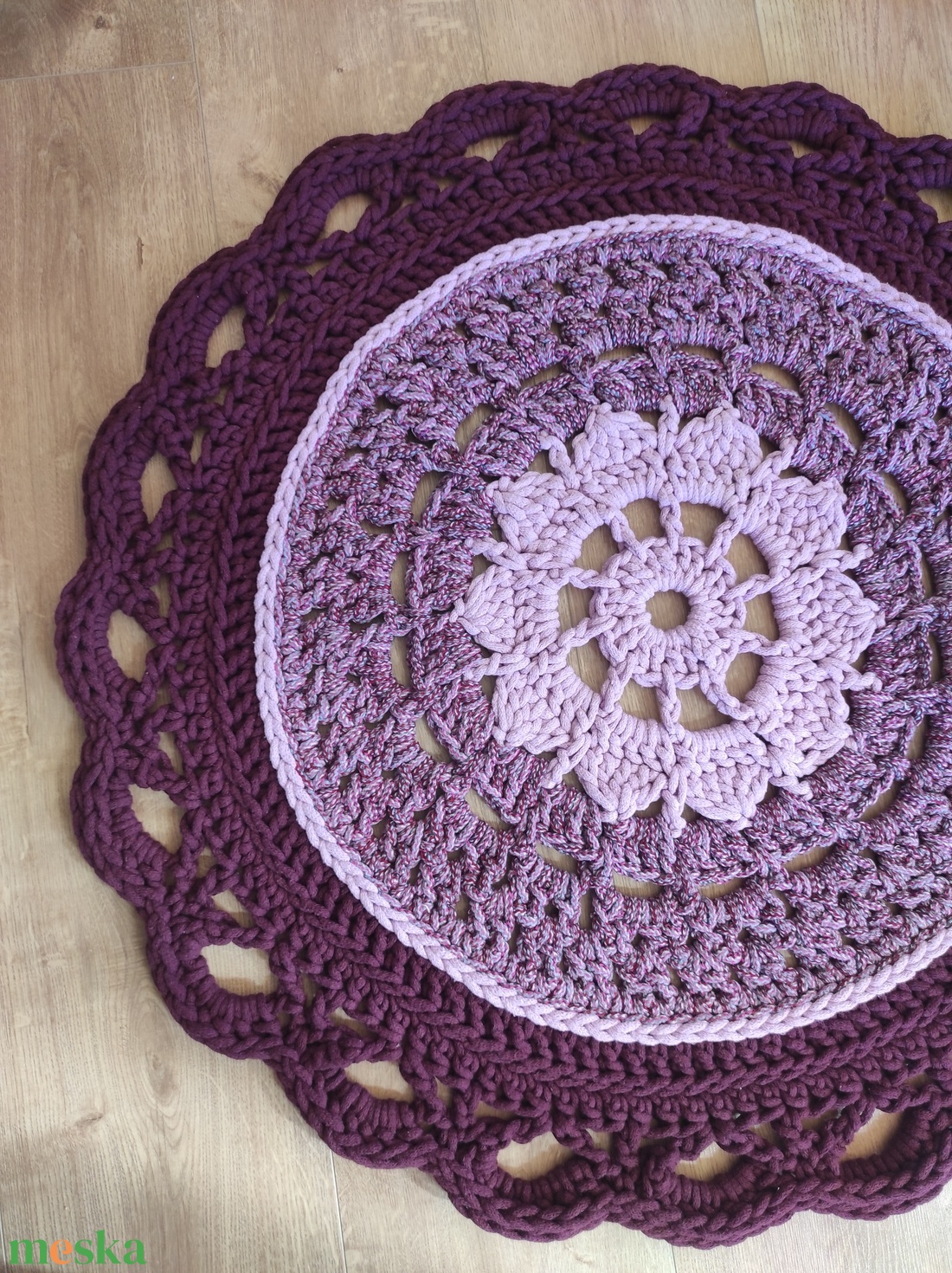 Horgolt szőnyeg - 80 cm - otthon & életmód - lakástextil - szőnyeg - horgolt szőnyeg - Meska.hu