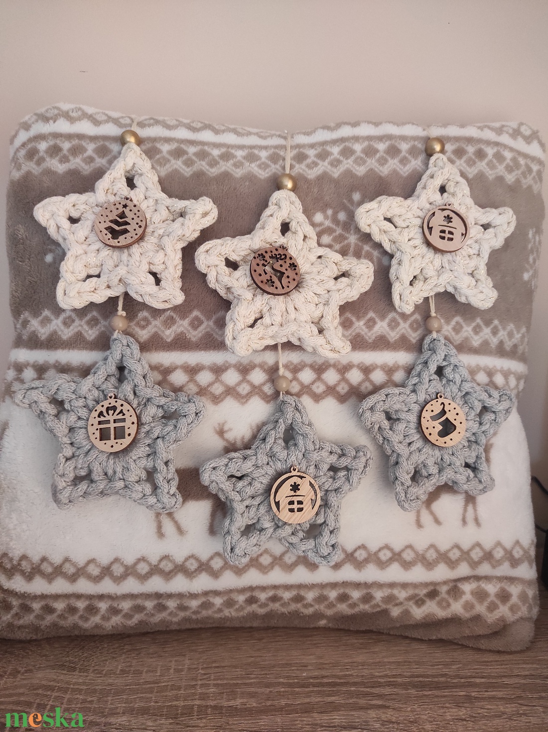 Horgolt karácsonyfa dísz  - karácsony - karácsonyi lakásdekoráció - karácsonyfadíszek - Meska.hu