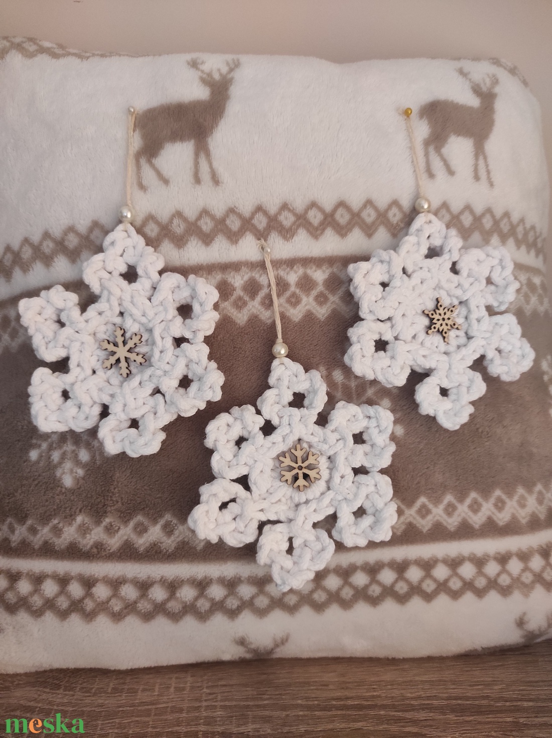 Horgolt karácsonyfa dísz  - karácsony - karácsonyi lakásdekoráció - karácsonyfadíszek - Meska.hu