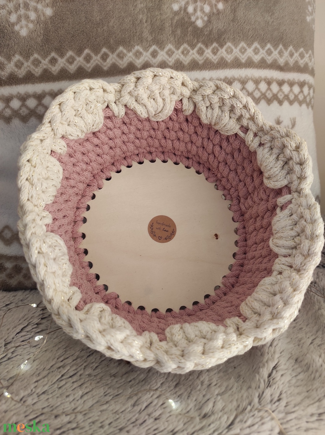 Karácsonyi horgolt kosár  - karácsony - karácsonyi lakásdekoráció - karácsonyi lakásdíszek - Meska.hu