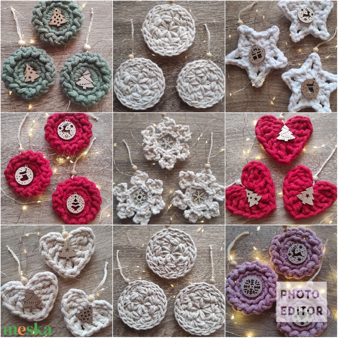 Horgolt karácsonyfa dísz  - karácsony - karácsonyi lakásdekoráció - karácsonyfadíszek - Meska.hu