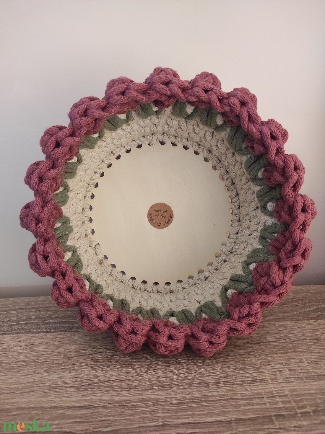 Tulipános horgolt tároló  - otthon & életmód - tárolás & rendszerezés - tárolókosár - Meska.hu