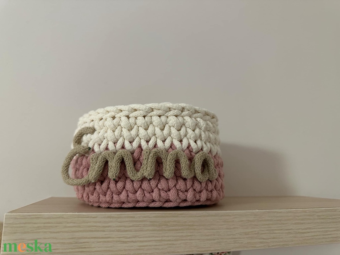 Neves horgolt tároló  - otthon & életmód - tárolás & rendszerezés - tárolókosár - Meska.hu