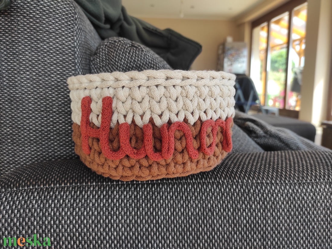 Neves horgolt tároló  - otthon & életmód - tárolás & rendszerezés - tárolókosár - Meska.hu