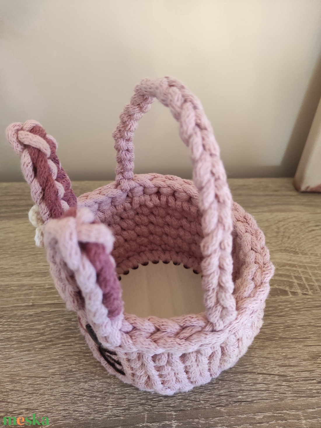 Nyuszis horgolt tároló  - otthon & életmód - tárolás & rendszerezés - tárolókosár - Meska.hu