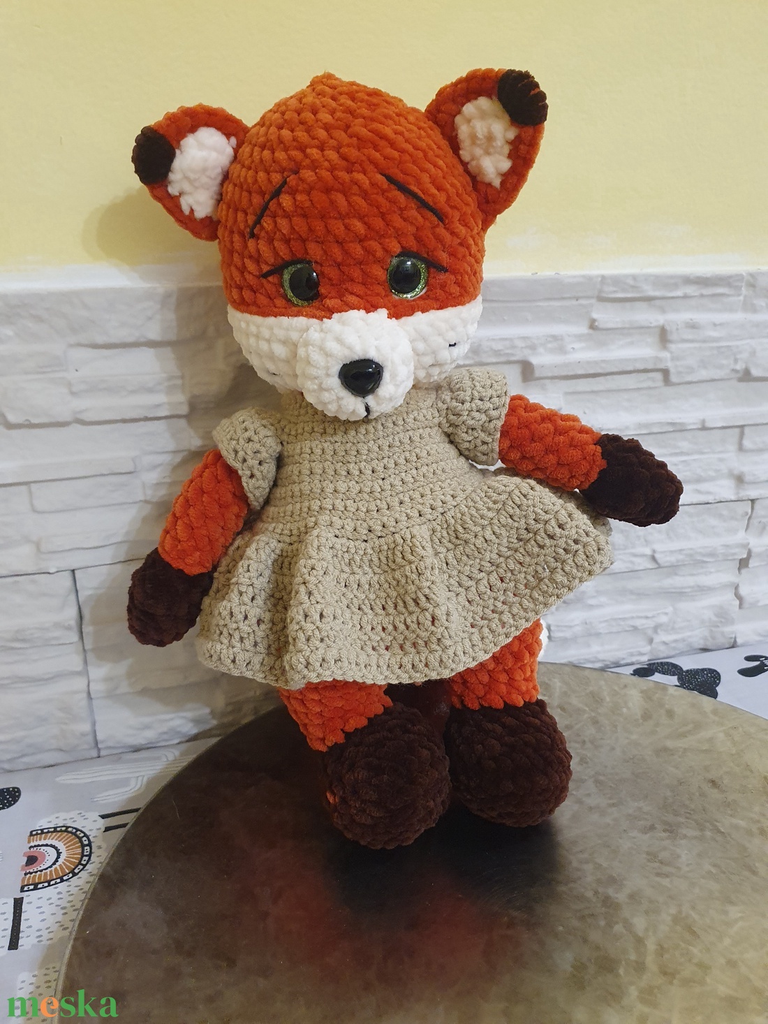 Horgolt rókalány - játék & sport - plüssállat & játékfigura - róka - Meska.hu