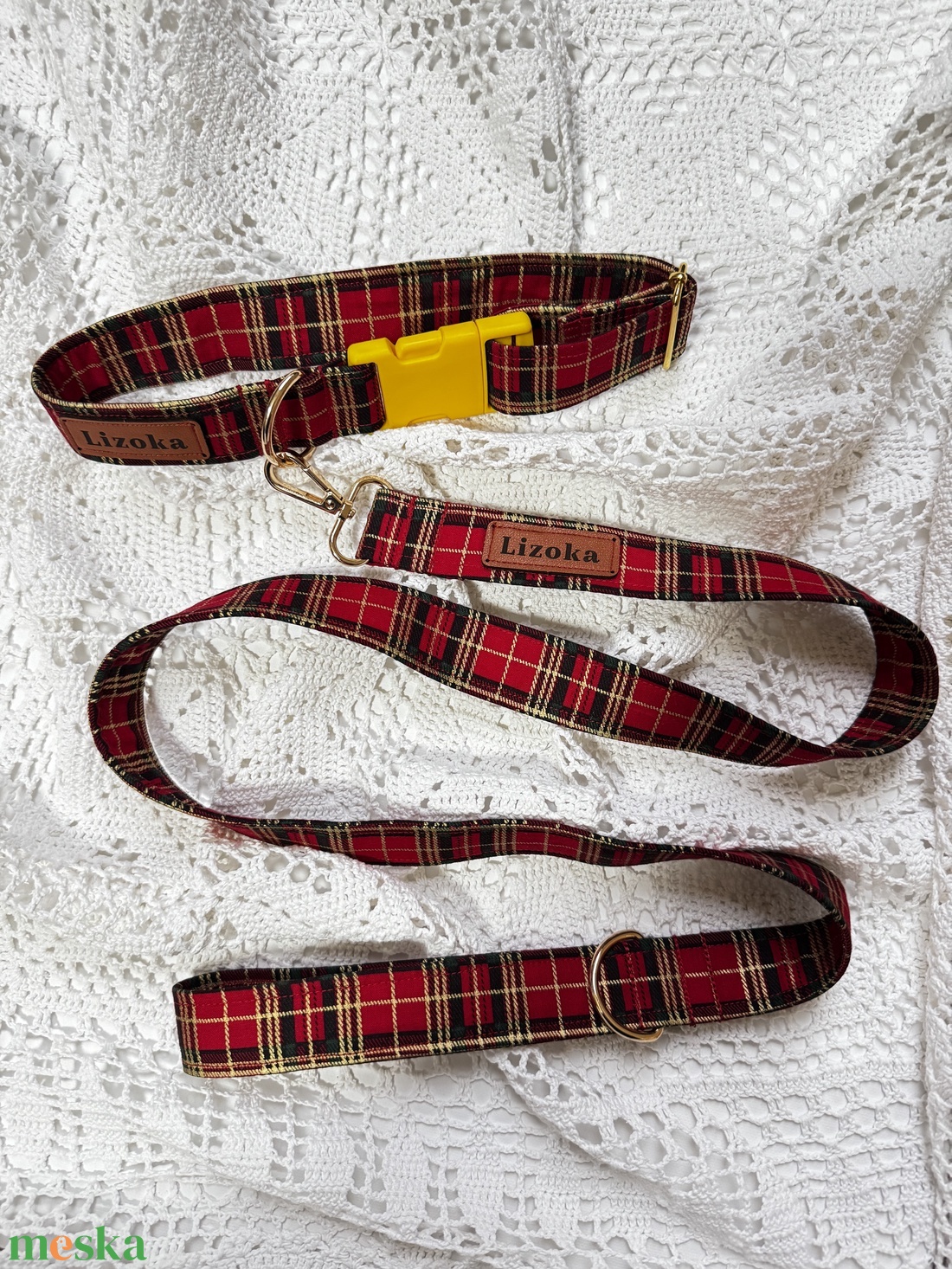 Kutya póráz és nyakörv szett - otthon & életmód - kisállatoknak - kutyáknak - kutya nyakörv, póráz szett - Meska.hu