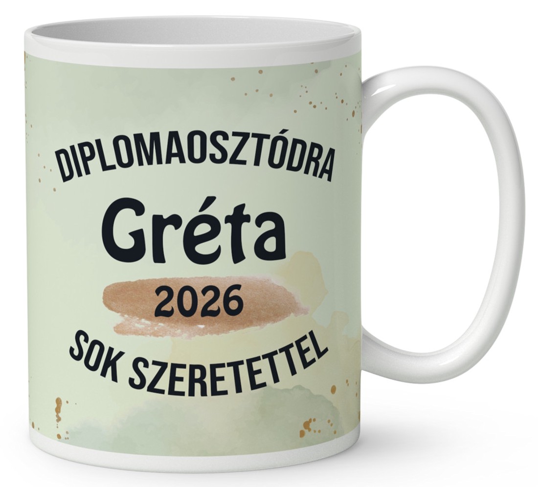Névvel kérhető Mosómedve - 2026 évi Ballagásra mintás bögre - otthon & életmód - konyhafelszerelés, tálalás - tálalás - bögre & csésze - Meska.hu