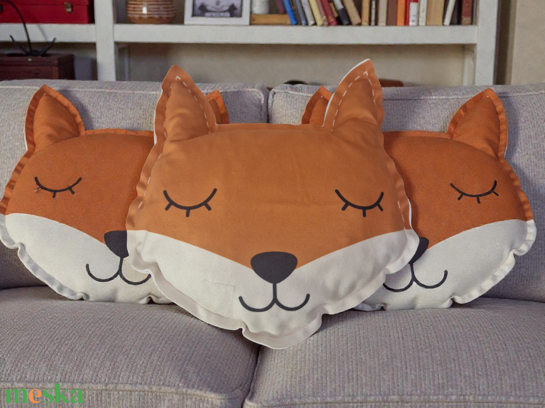 Róka párna - baba - mama - babaszoba dekoráció - gyerek díszpárna - Meska.hu