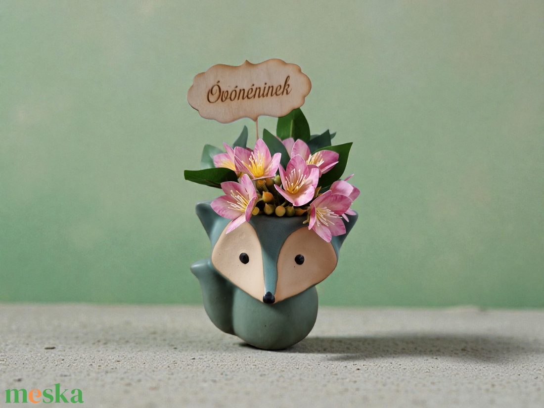 Rókás virágdekoráció - otthon & életmód - virágdekoráció - virágdíszek - asztali virágdísz - Meska.hu