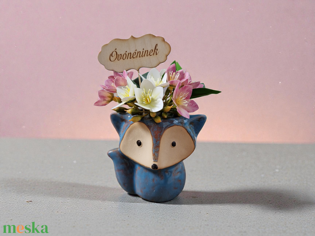 Rókás virágdekoráció - otthon & életmód - virágdekoráció - virágdíszek - asztali virágdísz - Meska.hu