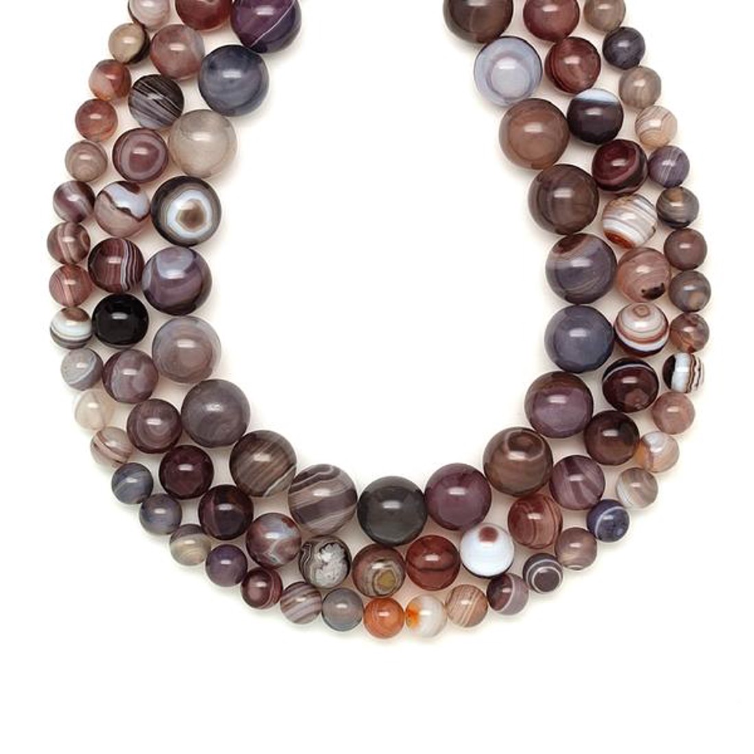 Achát botswana golyó AB 6mm  ékszerkészítő alapanyag (füzér) - kellékek & szerszámok - ásvány alapanyag - ásványfüzér - Meska.hu